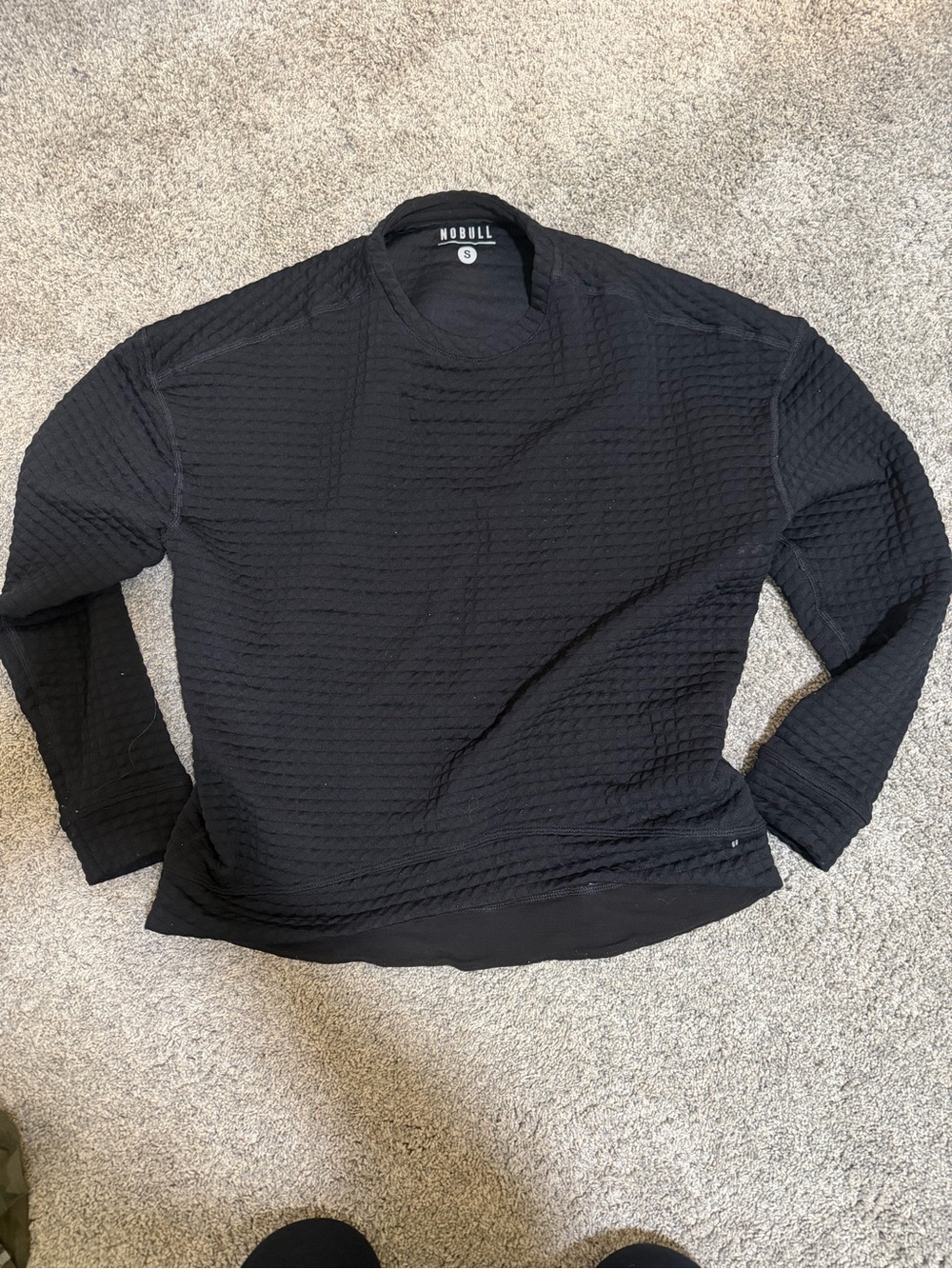 NOBULL Black Quilted Crew Long Sleeve